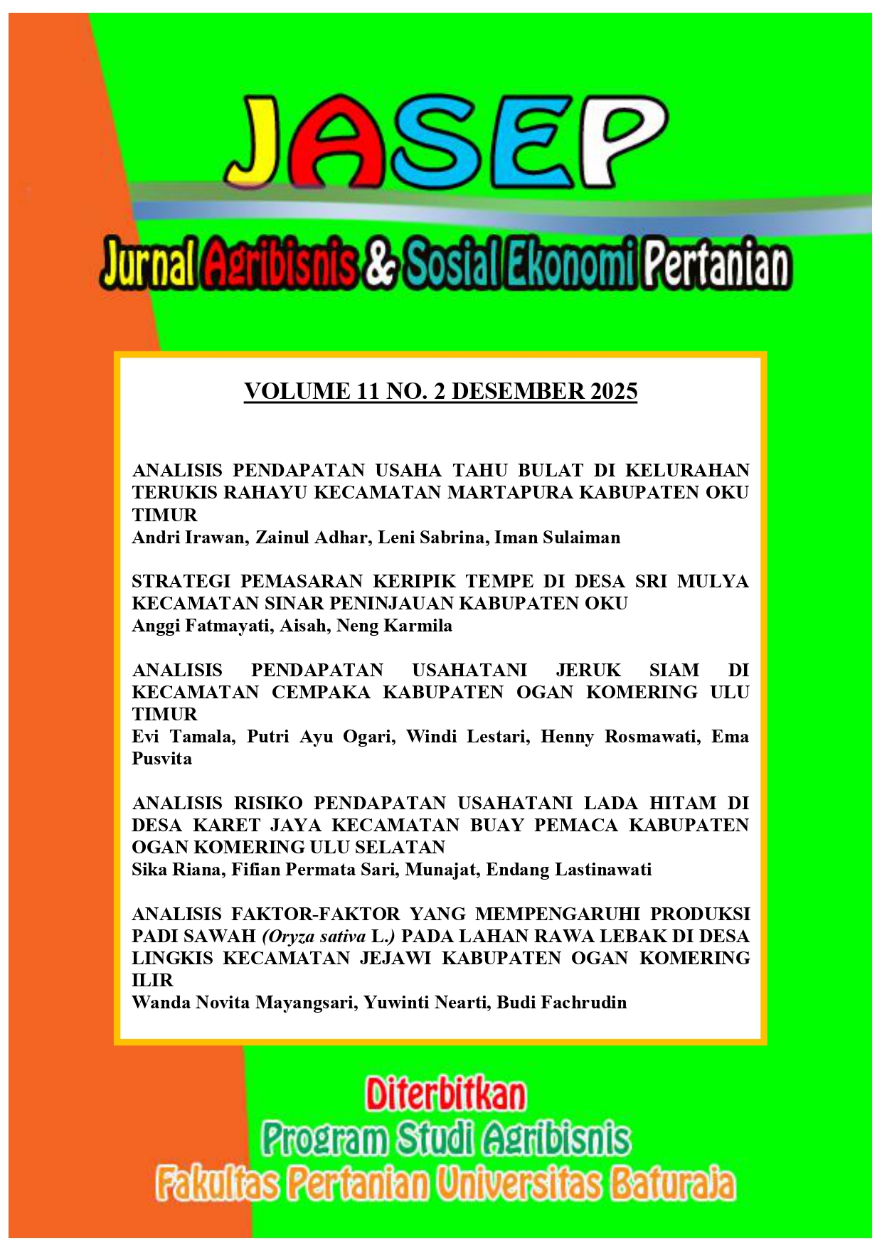 					View Vol. 11 No. 2 (2025): JASEP DESEMBER 2025
				