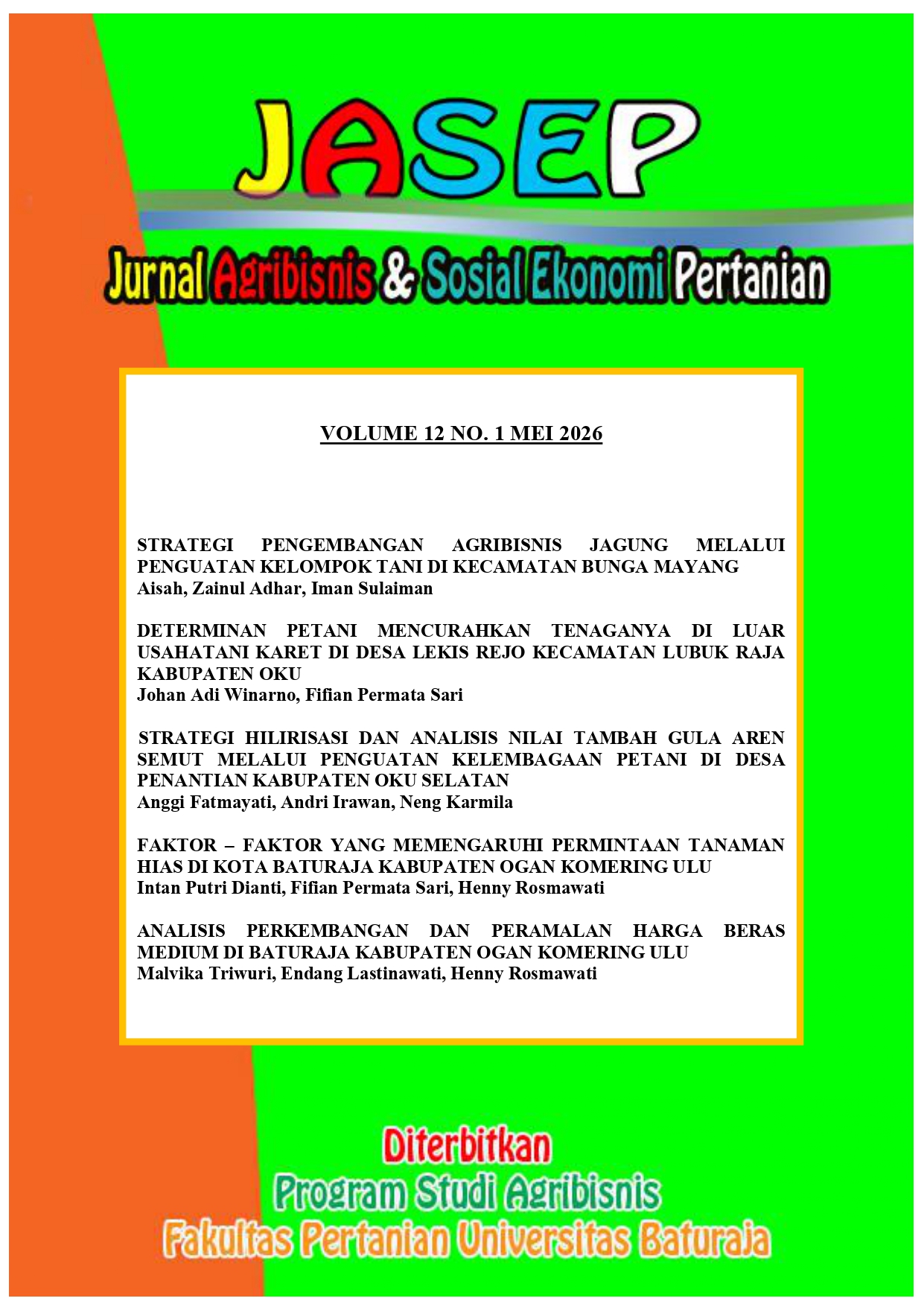 					View Vol. 12 No. 1 (2026): JASEP MEI 2026
				