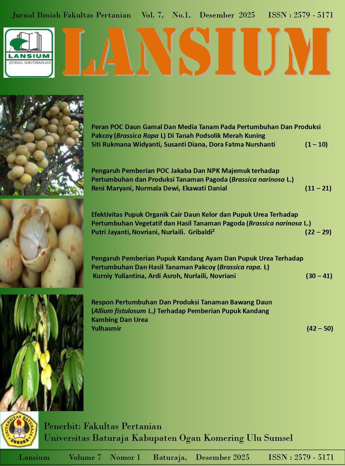 					View Vol. 7 No. 1 (2025): Jurnal Lansium
				